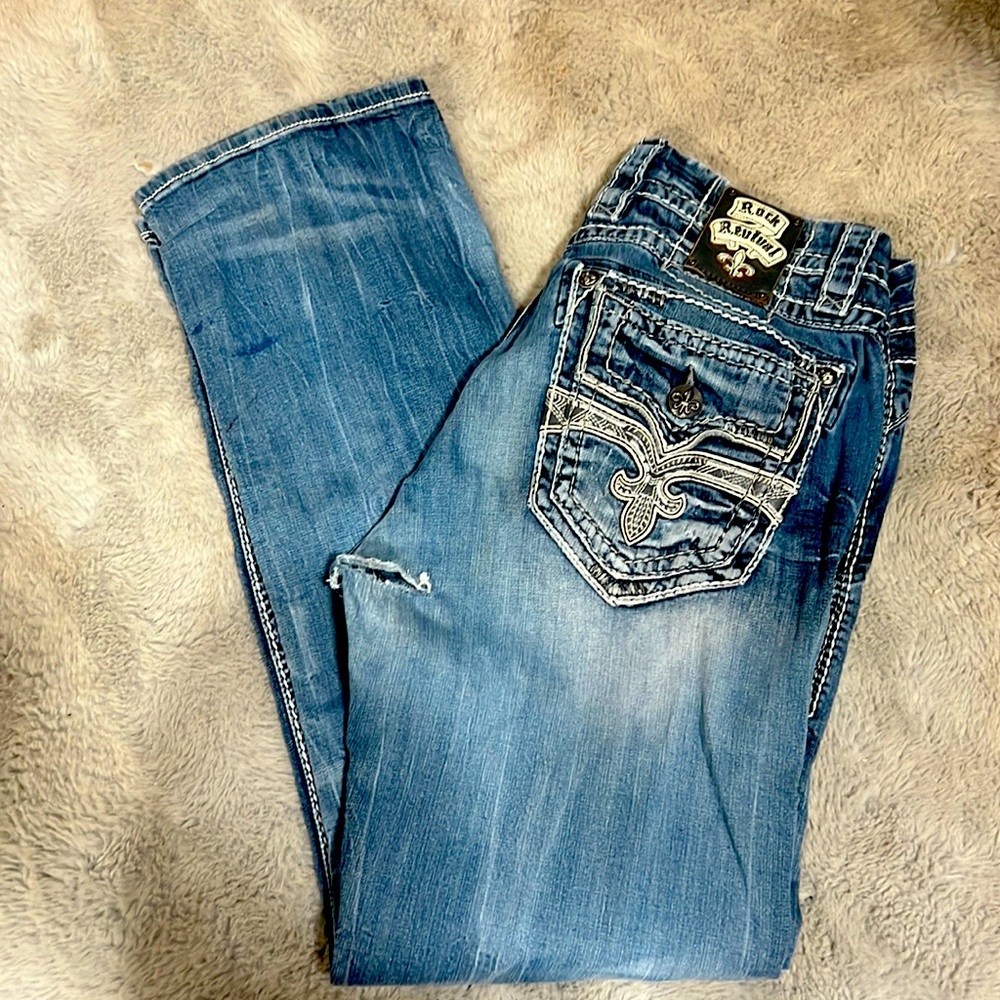 Mens rock revival jeans